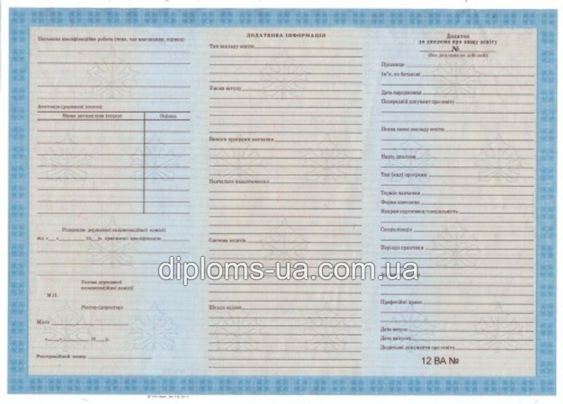 Купить Диплом бакалавра с приложением образца 2000-2010 года в Киеве